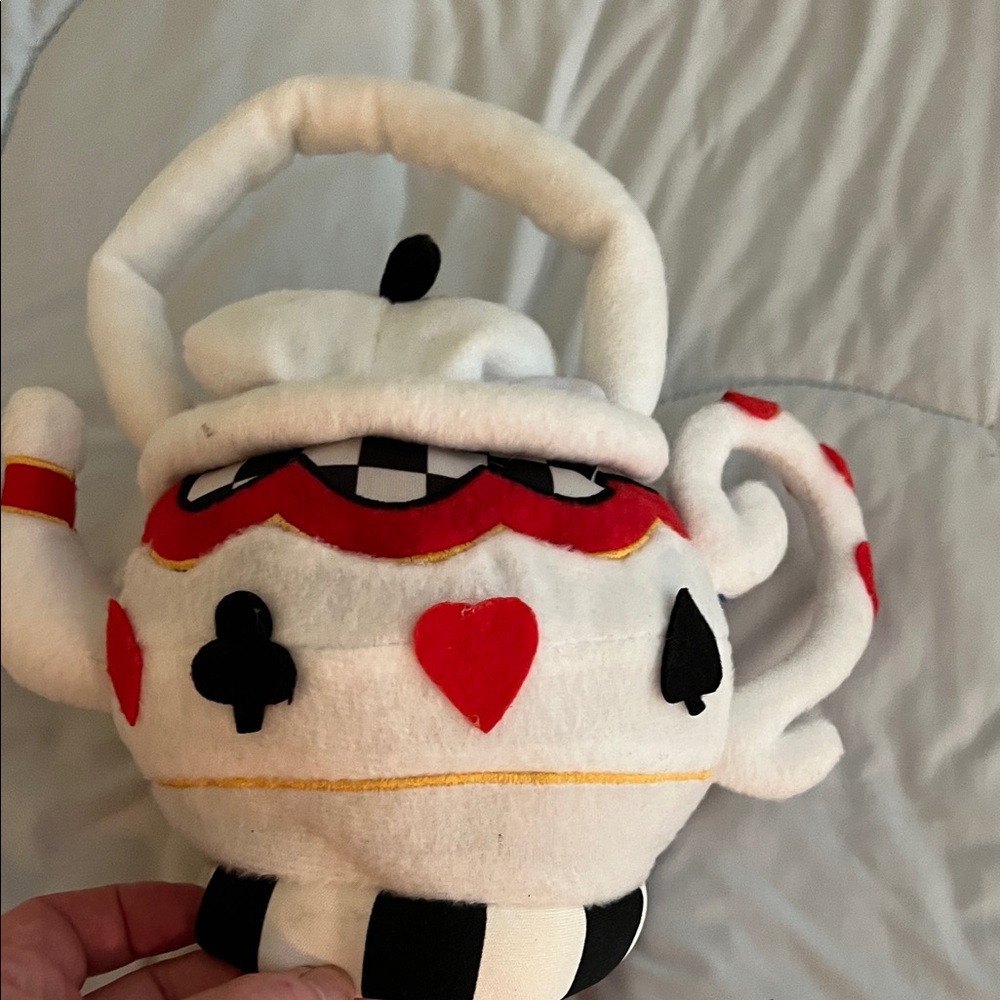 Plush Teapot bag with Red and Black Accents